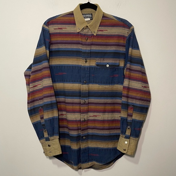 Rough Rider Other - VTG 90s Rough Rider By Circle T Western Aztec Button Down Shirt Men's size S USA